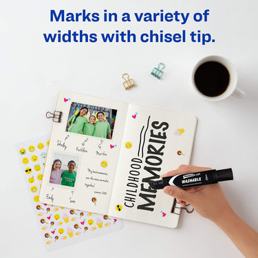 AVERY Marks A Lot Jumbo Washable Marker, Chisel Tip, 1 Black Marker, Great for Large Signs and Posters (24158) 1 Pack